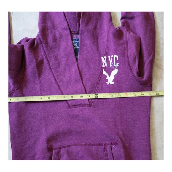 AMERICAN EAGLE Retro Vintage V-Neck Sweatshirt Hoodie - Purple Mauve, Size S - Picture 12 of 15
